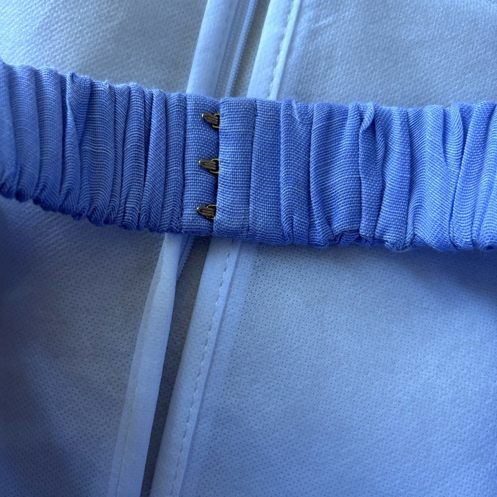 NWT Zimmermann Bow Tie Straps Linen & Silk Bustier Crop Top in Periwinkle 1 US6 - Picture 8 of 17